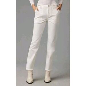 Pilcro Utility Slim Straight-Leg Women's Pants Stretch With‎ Pockets White Sz 25